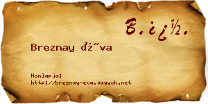 Breznay Éva névjegykártya
